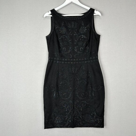 St. John Dresses & Skirts - St. John Womens Dress 6 Black Embroidered Shimmer Sheath Cocktail Evening Work